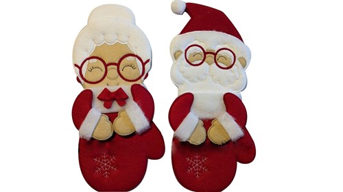ITH Mr & Mrs Claus Christmas Mug Rug Set