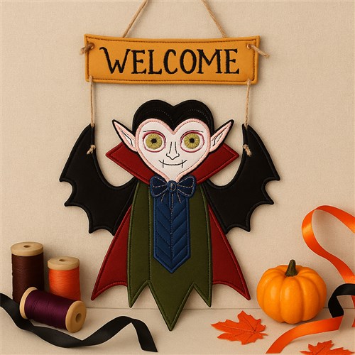 ITH Spooky Dracula Welcome Door Hanger