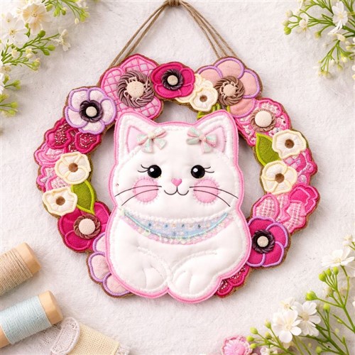 ITH Floral Cat Wreath instructions