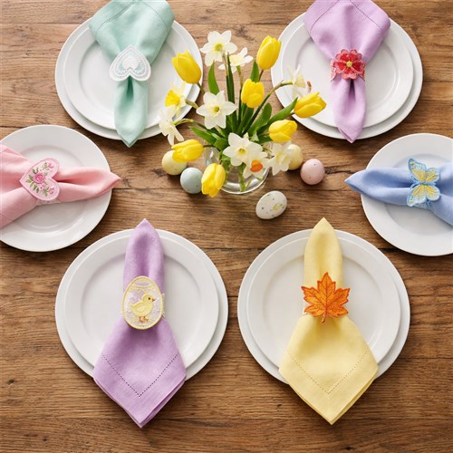 Easter Brunch Table Setting with FSL Napkin Rings