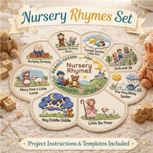 Classic Nursery Rhymes Storybook for Baby Quilts