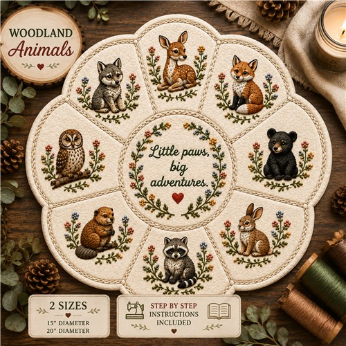Woodland Animal Medallion Embroidery Quilt Project