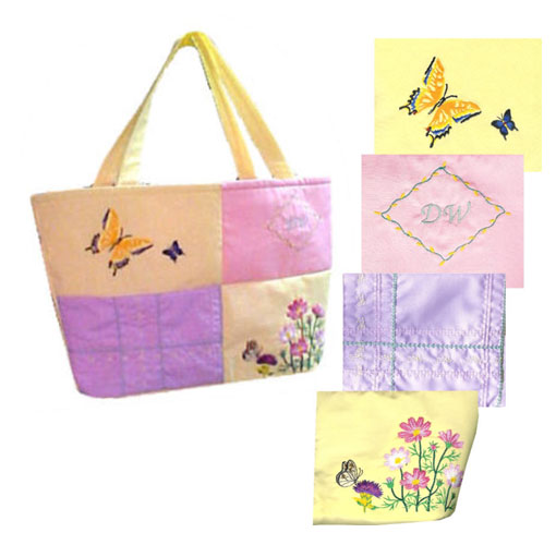 Embroidered Quilted Tote