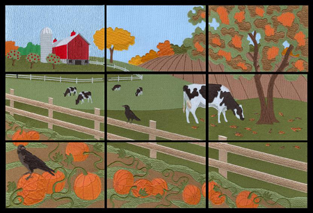 Fall Barn & Cabin Scene