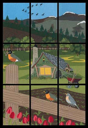 Spring Cabin Scene