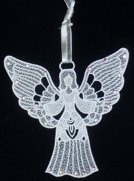 FSL Angel with Hot Fix Crystals
