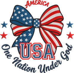 Exclusive patriotic USA bow embroidery design