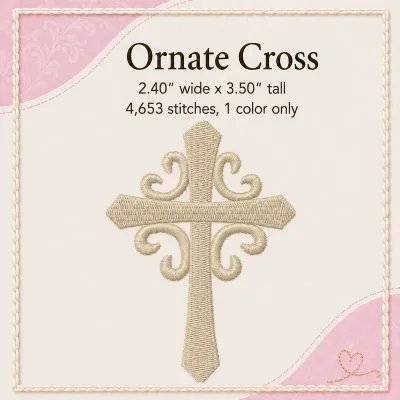 Christian Cross Embroidery Design