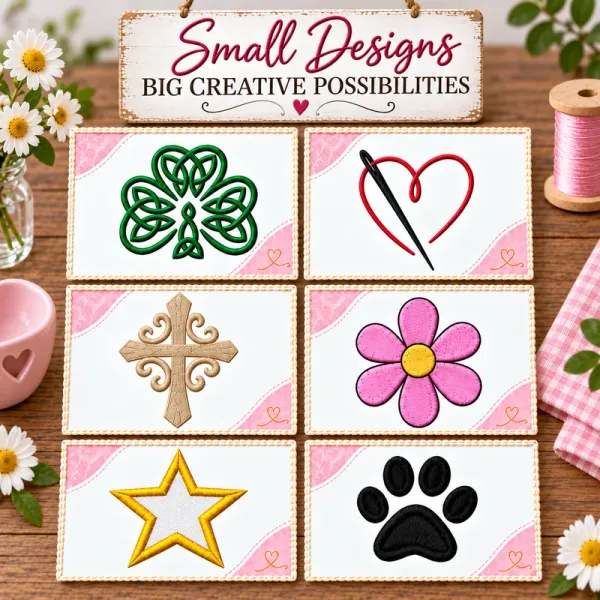 Embroidery Stitches starter bundle designs stitched on fabric squares