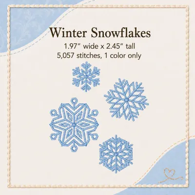 Winter Snowflakes Embroidery Design