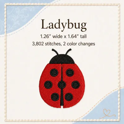 Ladybug Embroidery Design
