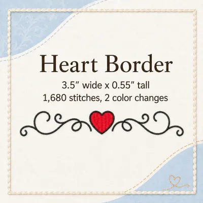 Heart Border Embroidery Design