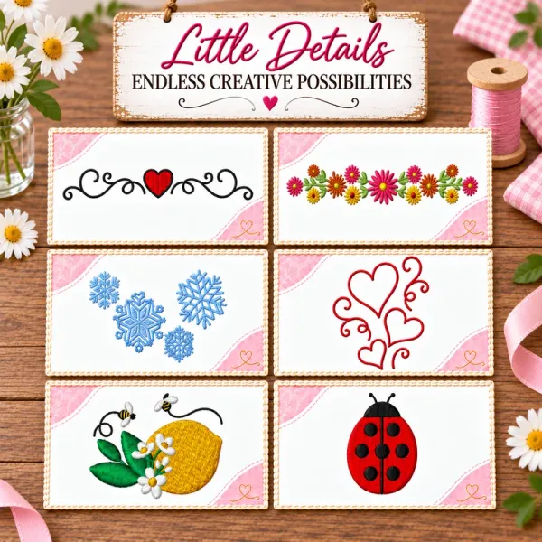 Hopscotch starter bundle designs stitched on fabric