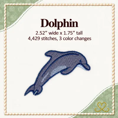 Dolphin Embroidery Design
