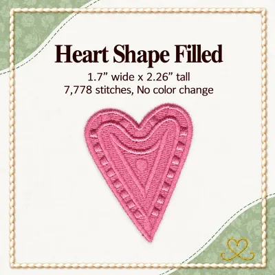 Heart Shape Filled Embroidery Design