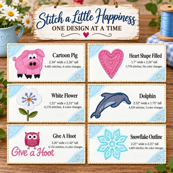 Starbird starter bundle designs stitched on fabric