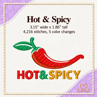 Red Hot Pepper Embroidery Design
