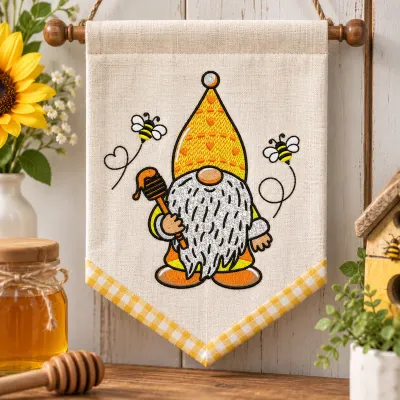 Honey Gnome Embroidery Design